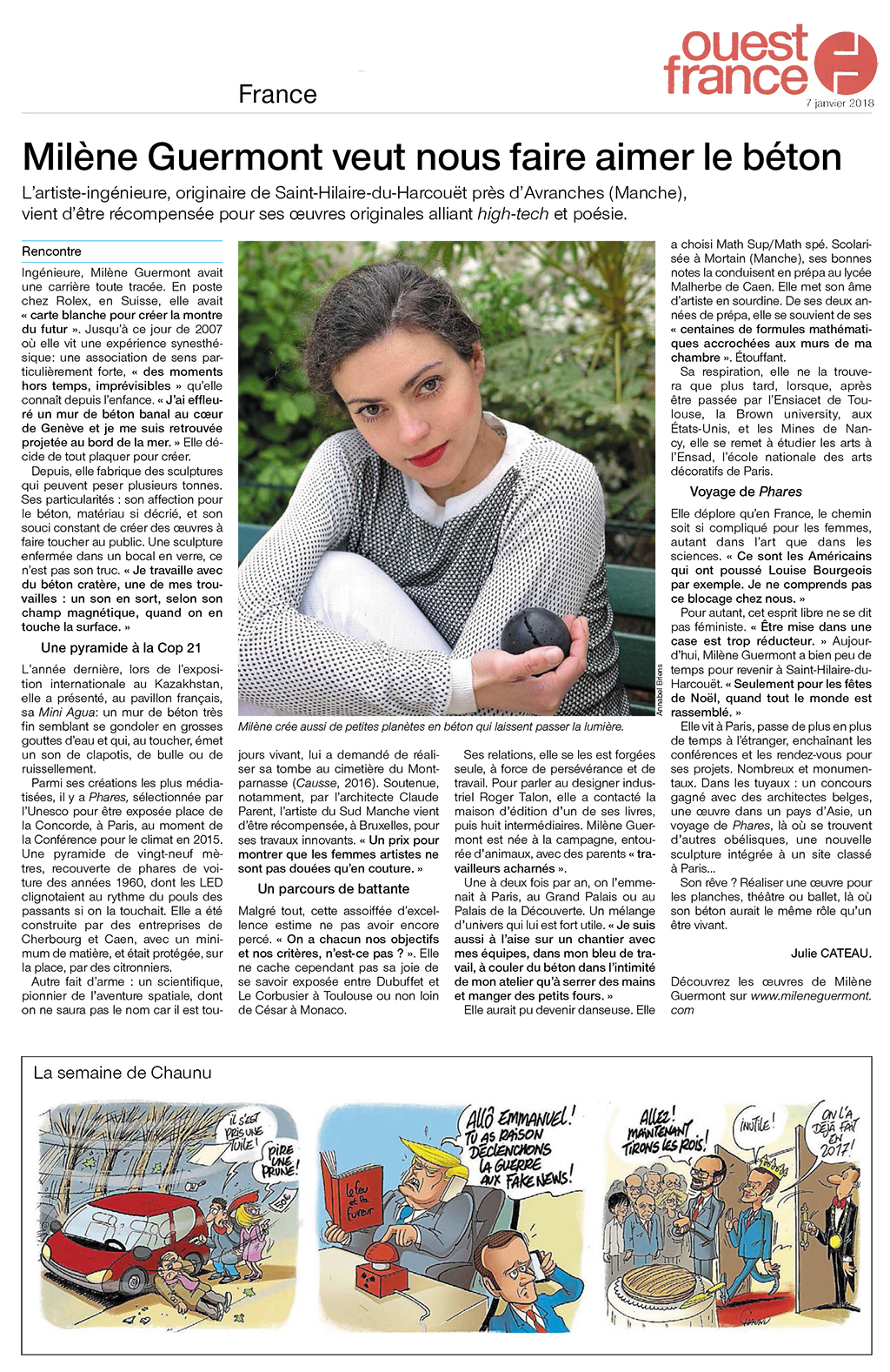 Portrait dans le quotidien le plus lu en France & stylish