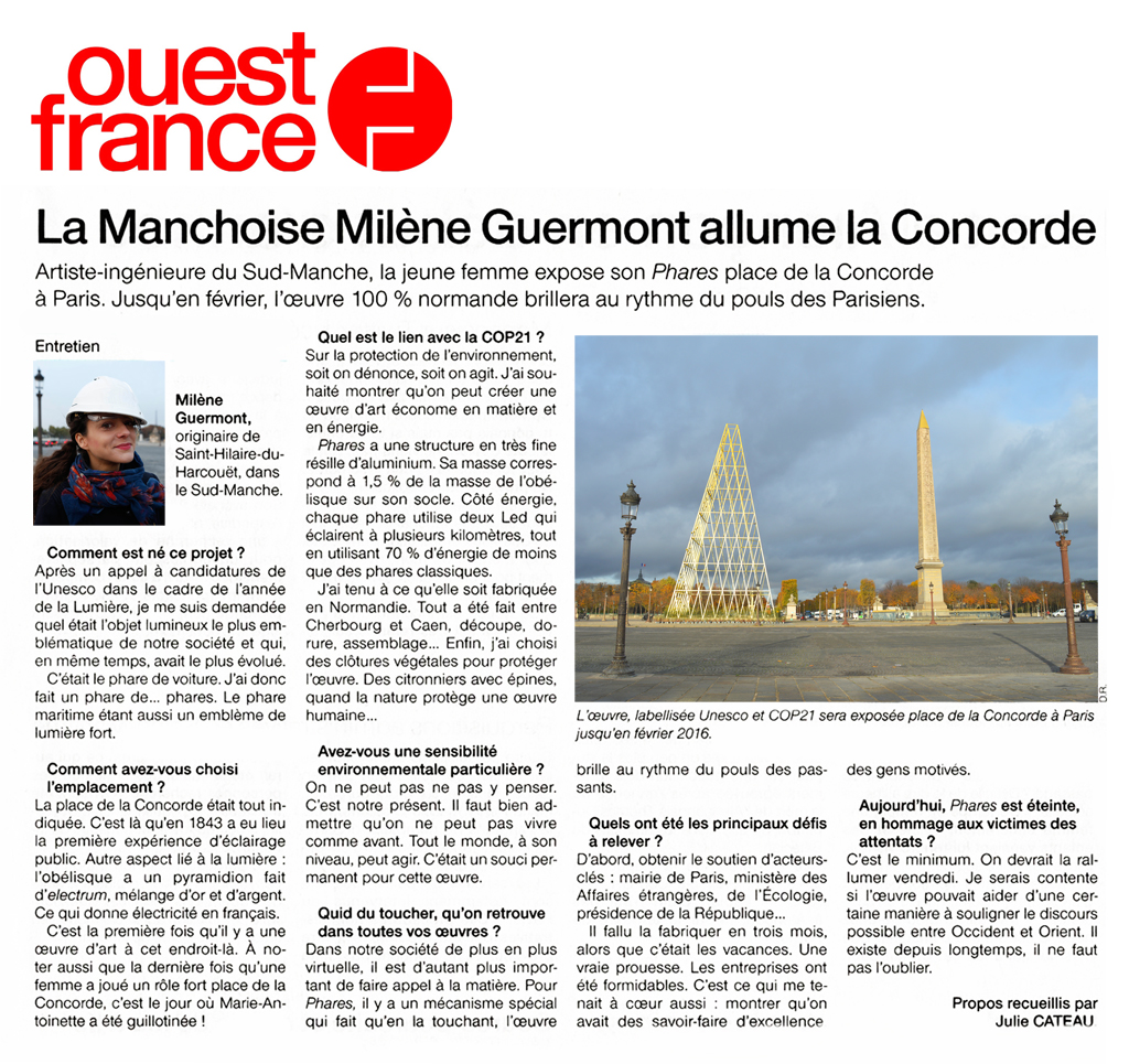 OuestFrance MileneGuermont AllumeLaConcorde web