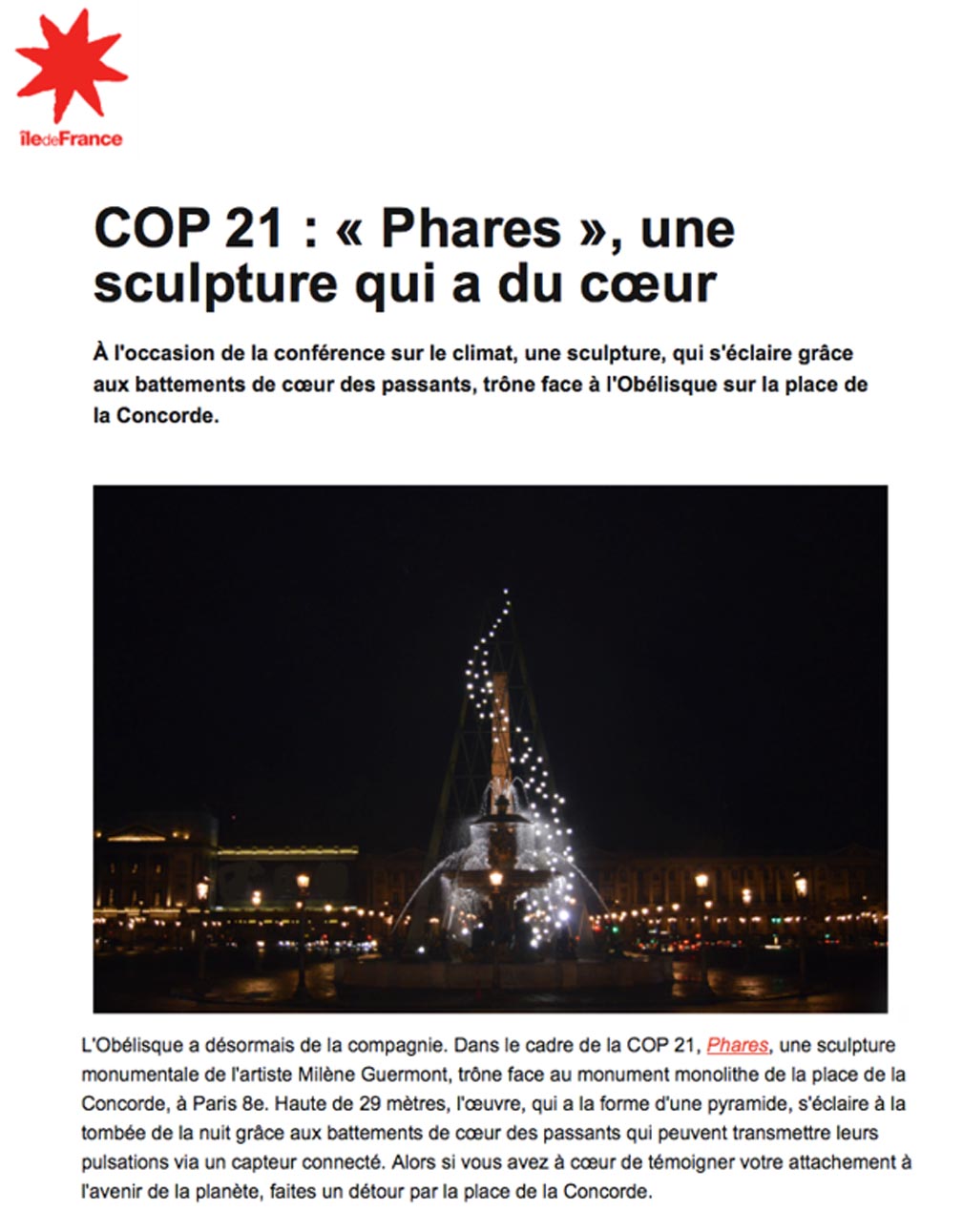 PHARES, a sculpture which has heart